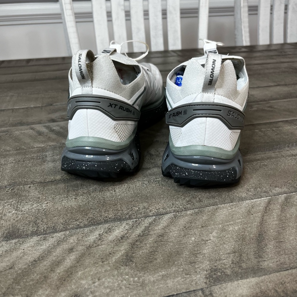 Salomon White and Gray Athletic Shoes - Picture 4 of 5